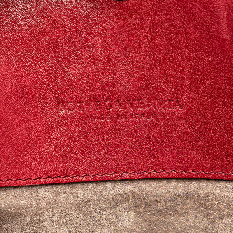 ボッテガヴェネタ イントレチャート ショルダーバッグ レッド レザー レディース BOTTEGAVENETA 【中古】