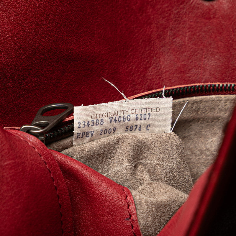ボッテガヴェネタ イントレチャート ショルダーバッグ レッド レザー レディース BOTTEGAVENETA 【中古】