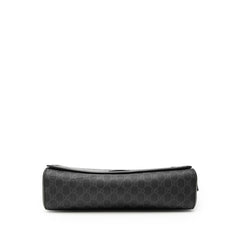 グッチ GGスプリーム ショルダーバッグ メッセンジャーバッグ 474138 ブラック グレー PVC レザー メンズ GUCCI 【中古】