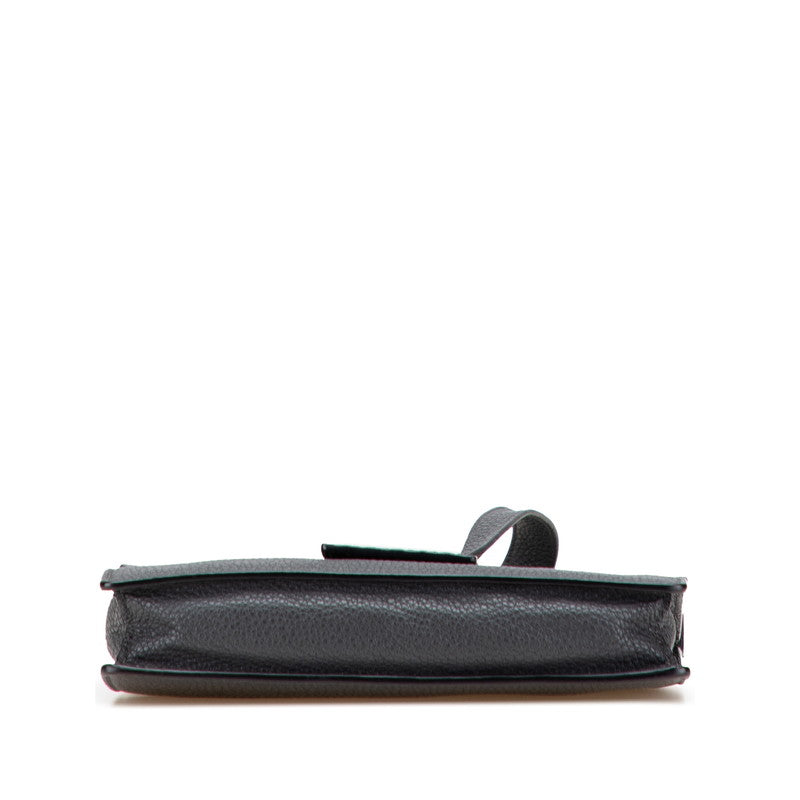 フェンディ フラット バゲット ミディアム 斜め掛け ショルダーバッグ 7VA524 グレー レザー レディース FENDI 【中古】