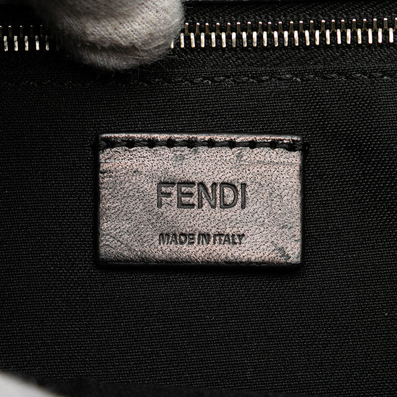 フェンディ フラット バゲット ミディアム 斜め掛け ショルダーバッグ 7VA524 グレー レザー レディース FENDI 【中古】
