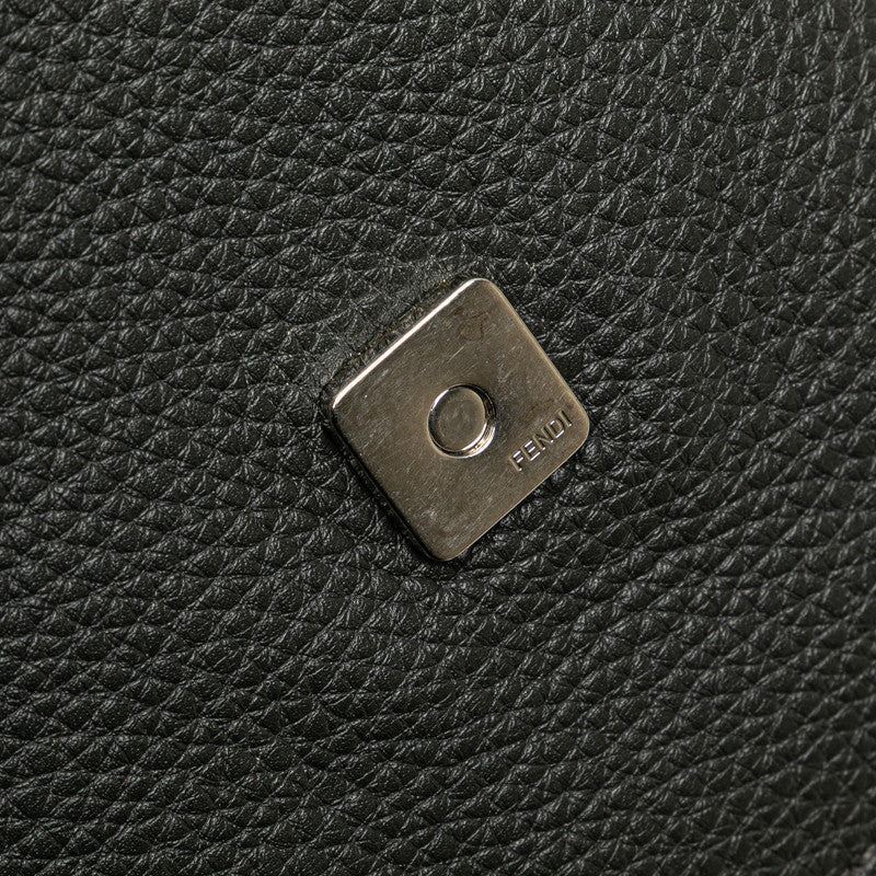 フェンディ フラット バゲット ミディアム 斜め掛け ショルダーバッグ 7VA524 グレー レザー レディース FENDI 【中古】