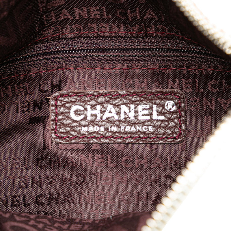 シャネル ロゴ フリンジ ワンショルダーバッグ アイボリー ボルドー カーフ レディース CHANEL 【中古】