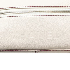 シャネル ロゴ フリンジ ワンショルダーバッグ アイボリー ボルドー カーフ レディース CHANEL 【中古】