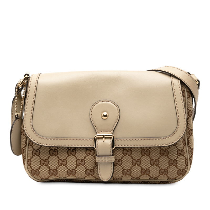 グッチ GGキャンバス インターロッキングG ショルダーバッグ 308452 ベージュ キャンバス レザー レディース GUCCI 【中古】