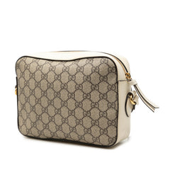 グッチ GGスプリーム ホースビット 斜め掛け ショルダーバッグ 645454 ベージュ ホワイト PVC レザー レディース GUCCI 中古