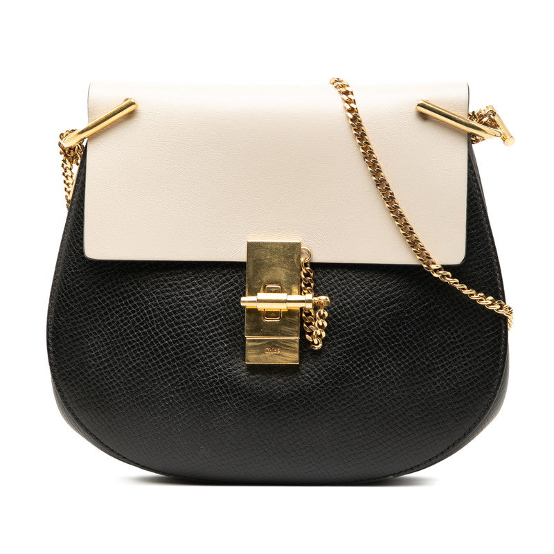 クロエ ドリュー チェーン ショルダーバッグ ブラック ベージュ レザー レディース Chloe 【中古】