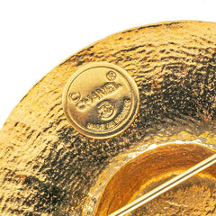 シャネル 麦わら帽子 リボン ブローチ ゴールド メッキ レディース CHANEL 【中古】