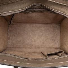 セリーヌ ラゲージ マイクロショッパー ハンドバッグ グレージュ レザー レディース CELINE 【中古】