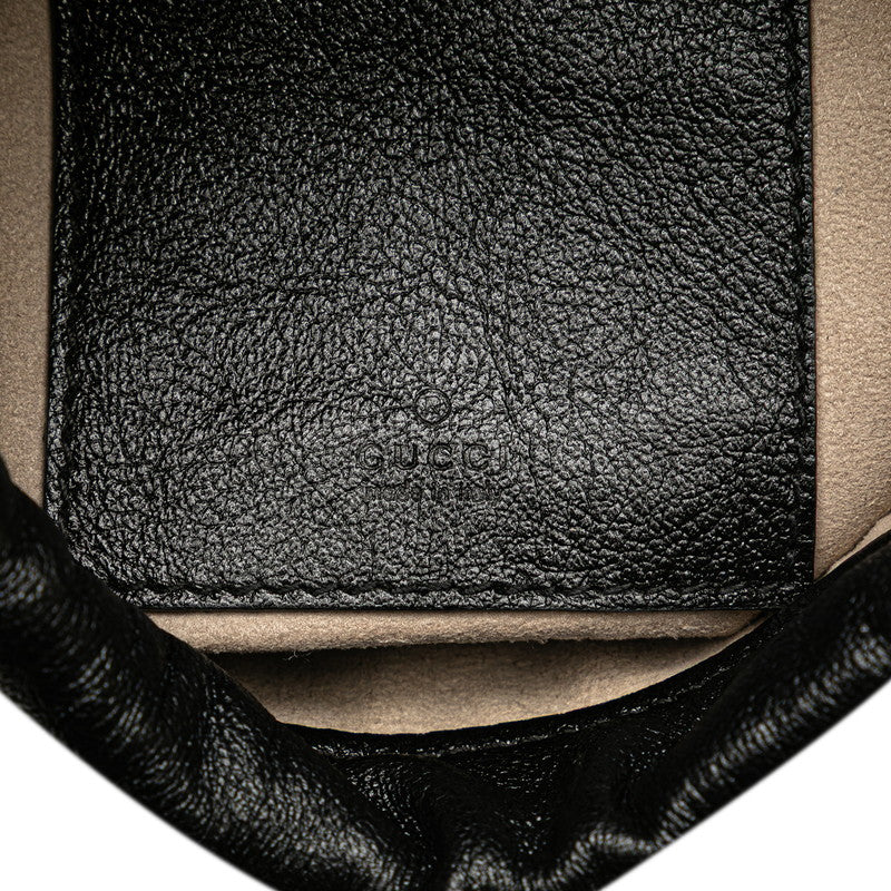 グッチ ズゥミ ミニバケット ショルダーバッグ 576432 ブラック ベージュ レザー レディース GUCCI 【中古】