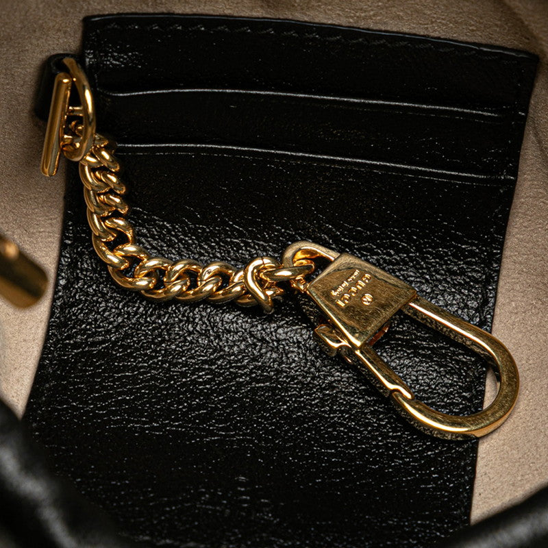 グッチ ズゥミ ミニバケット ショルダーバッグ 576432 ブラック ベージュ レザー レディース GUCCI 【中古】