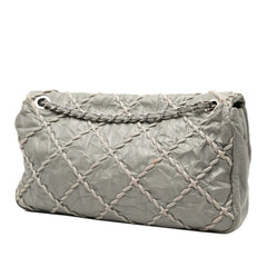 シャネル ワイルドステッチ ココマーク チェーン トートバッグ ショルダーバッグ グレー レザー レディース CHANEL 【中古】