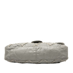 シャネル ワイルドステッチ ココマーク チェーン トートバッグ ショルダーバッグ グレー レザー レディース CHANEL 【中古】