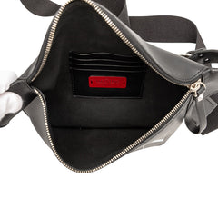 ヴァレンティノ VLTNロゴ ボディバッグ ウエストバッグ ブラック ホワイト レザー レディース VALENTINO 【中古】