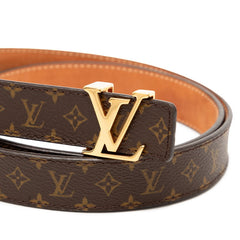 ルイ ヴィトン モノグラム サンチュール イニシャル ベルト サイズ：90/36 M9781 ブラウン PVC レザー メンズ LOUIS VUITTON 【中古】