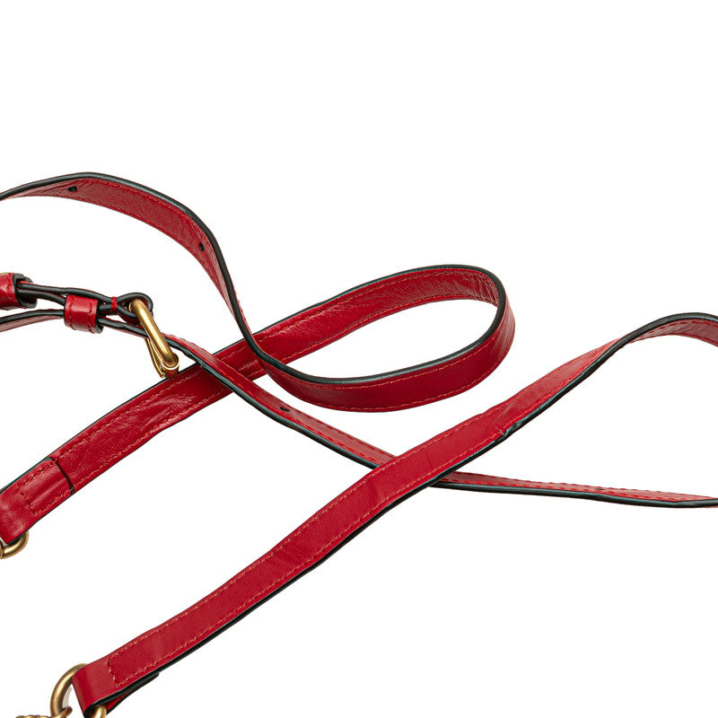 グッチ GGマーモント ミニリュック バックパック 598594 レッド ゴールド レザー レディース GUCCI 【中古】
