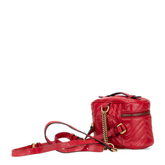 グッチ GGマーモント ミニリュック バックパック 598594 レッド ゴールド レザー レディース GUCCI 【中古】