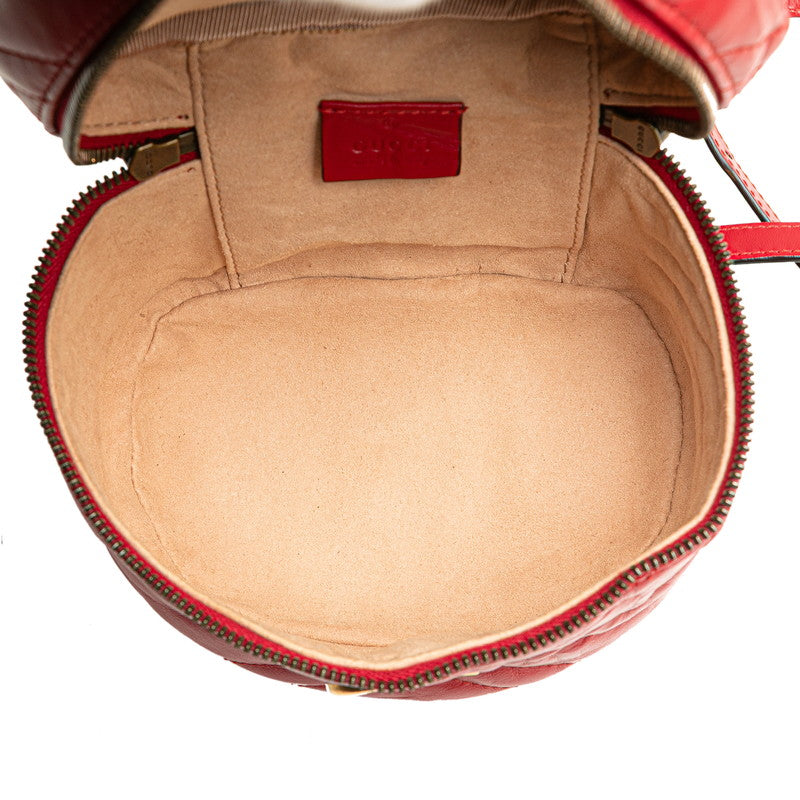 グッチ GGマーモント ミニリュック バックパック 598594 レッド ゴールド レザー レディース GUCCI 【中古】