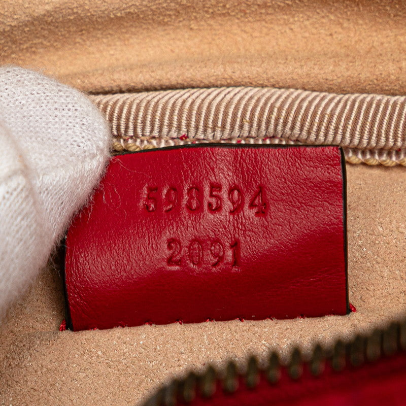 グッチ GGマーモント ミニリュック バックパック 598594 レッド ゴールド レザー レディース GUCCI 【中古】