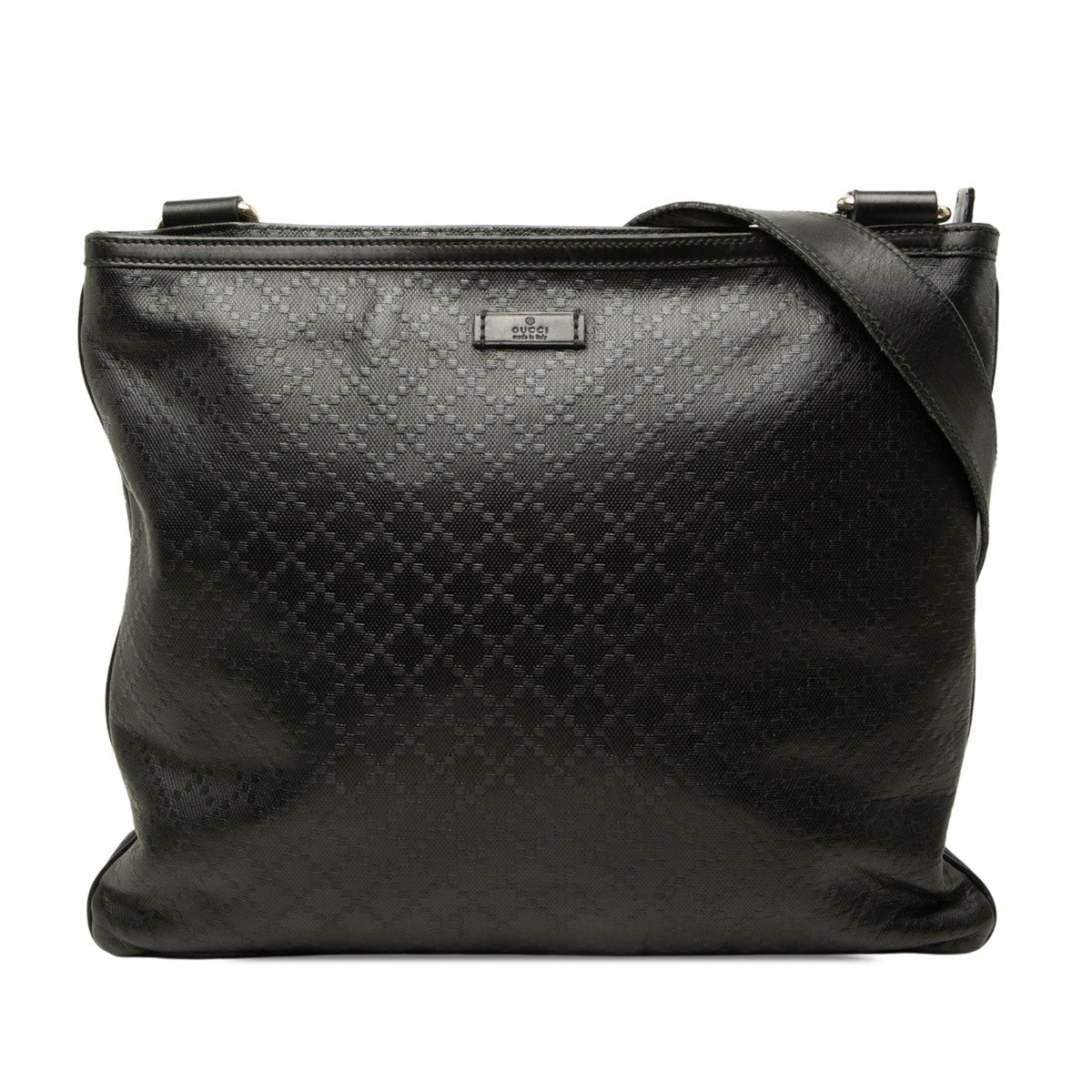グッチ ディアマンテ 斜め掛け ショルダーバッグ 201446 ブラック PVC レザー レディース GUCCI 中古