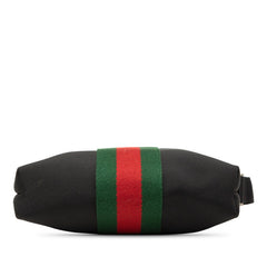グッチ シェリーライン 斜め掛け ショルダーバッグ 631195 ブラック キャンバス レザー レディース GUCCI 中古