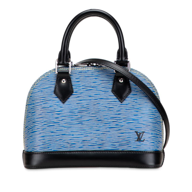ルイ ヴィトン エピ デニム アルマBB ハンドバッグ ショルダーバッグ 2WAY M41437 ブルー ブラック レザー レディース LOUIS VUITTON 【中古】