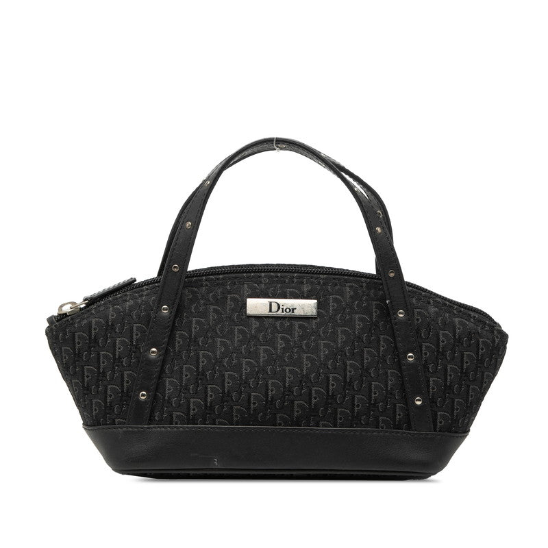 ディオール ストリートシック トロッター ハンドバッグ ブラック レザー キャンバス レディース Dior 【中古】