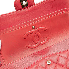 シャネル マトラッセ ココマーク Wフラップ チェーン ショルダーバッグ ハンドバッグ ピンク キャビアスキン レディース CHANEL 【中古】