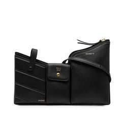 フェンディ ミニバッグ 3ポケット ショルダーバッグ 8BS025 ブラック レザー レディース FENDI 【中古】