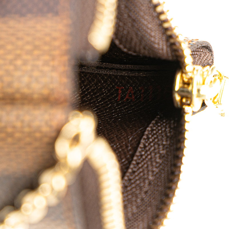 ルイ ヴィトン ダミエ ポシェット クレ コインケース 小銭入れ N62658 ブラウン PVC レザー レディース LOUIS VUITTON 【中古】