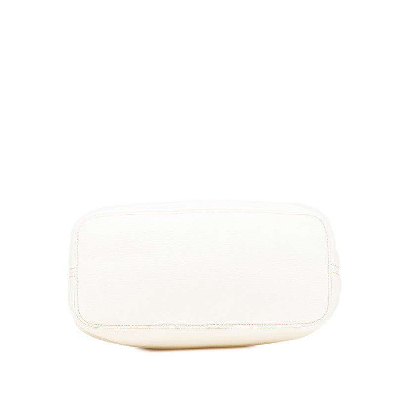 プラダ ロゴ ワンショルダーバッグ ハンドバッグ BR4712 ホワイト ゴールド レザー レディース PRADA 【中古】