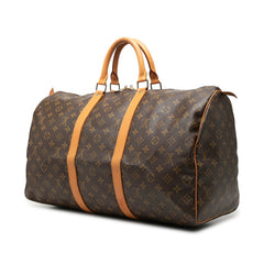 ルイ ヴィトン モノグラム キーポル50 ボストンバッグ トラベルバッグ M41426 ブラウン PVC レザー レディース LOUIS VUITTON 【中古】