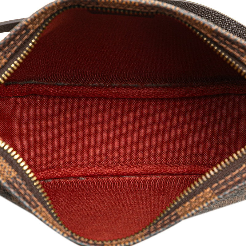 ルイ ヴィトン ダミエ トゥルース メイクアップ ポーチ ミニハンドバッグ N51982 ブラウン PVC レザー レディース LOUIS VUITTON 【中古】