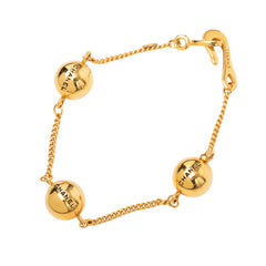 シャネル ロゴ ボール ブレスレット ゴールド メッキ レディース CHANEL 【中古】