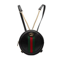 グッチ シェリーライン オフィディア チェーン リュック バックパック 598661 ブラック レザー レディース GUCCI 【中古】