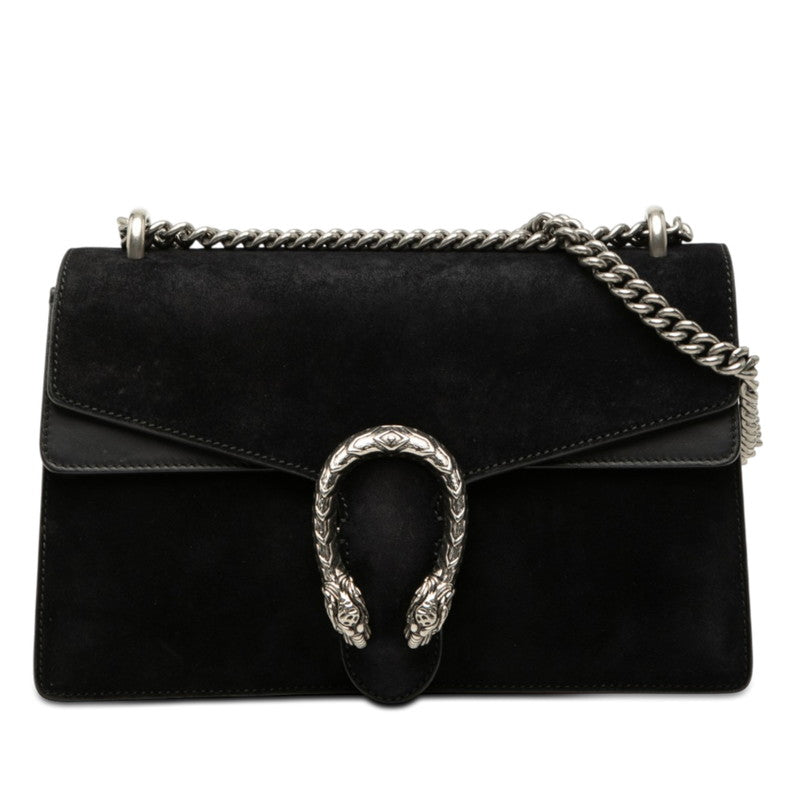 グッチ ディオニュソス チェーン ショルダーバッグ 400249 ブラック スウェード レザー レディース GUCCI 【中古】