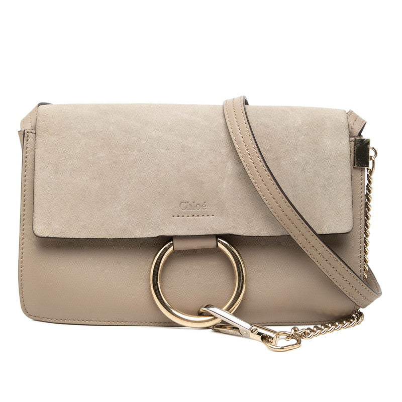 クロエ フェイ Faye 斜め掛け ショルダーバッグ グレージュ レザー スウェード レディース Chloe 【中古】