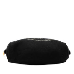 プラダ ロゴ カナパ ミニ ポーチ 小物入れ 1NA021 ブラック キャンバス レディース PRADA 【中古】
