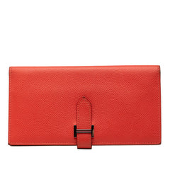 エルメス ベアン スフレ 長財布 ローズジャイプール レッド ヴォーエプソン レディース HERMES 【中古】
