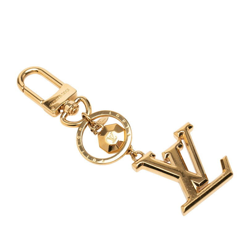 ルイ ヴィトン ポルトクレ LVファセット キーホルダー キーリング チャーム M65216 ゴールド メッキ レディース LOUIS VUITTON 中古