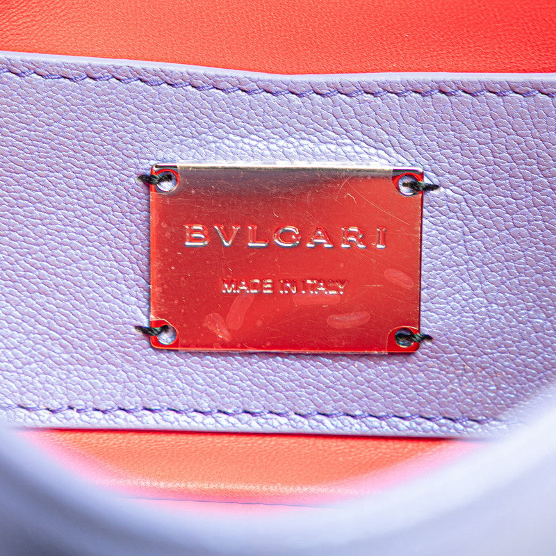 ブルガリ セルペンティ チェーン ショルダーバッグ メタリックパープル レザー レディース BVLGARI 【中古】