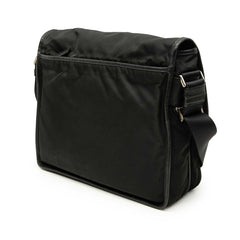プラダ 三角ロゴプレート 斜め掛け ショルダーバッグ ブラック ナイロン レザー レディース PRADA 【中古】