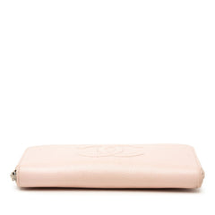 シャネル ココマーク ラウンドファスナー 長財布 ピンク キャビアスキン レディース CHANEL 【中古】