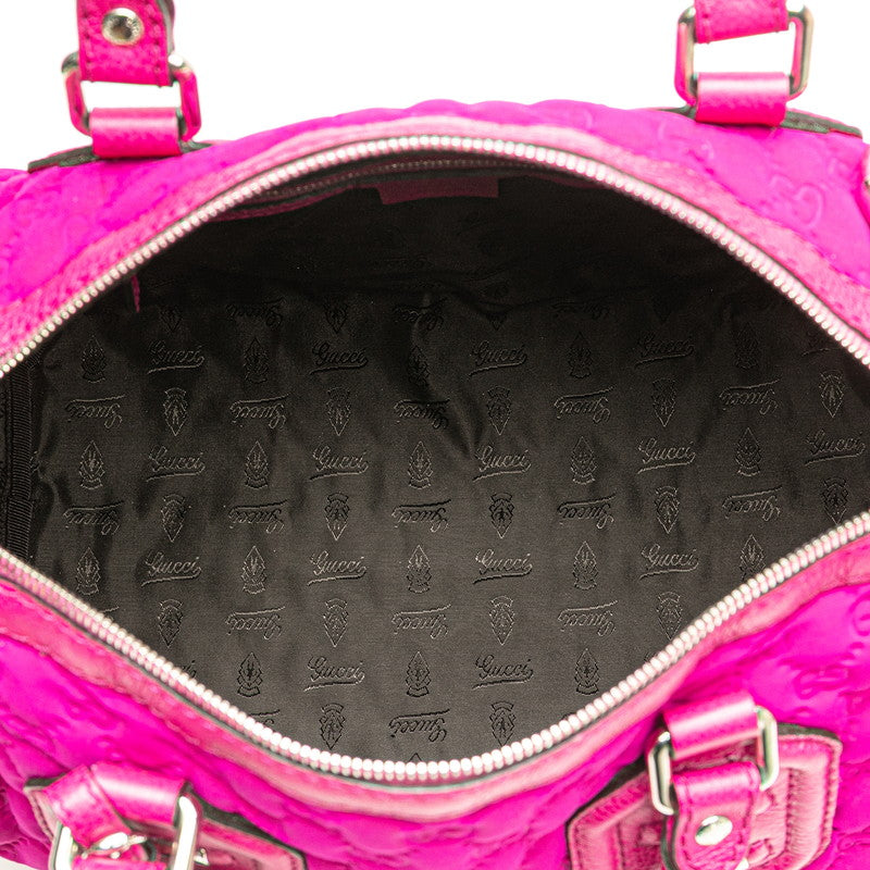 グッチ GGネオプレン ボストンバッグ 241097 パープル ピンク ナイロン レザー レディース GUCCI 【中古】