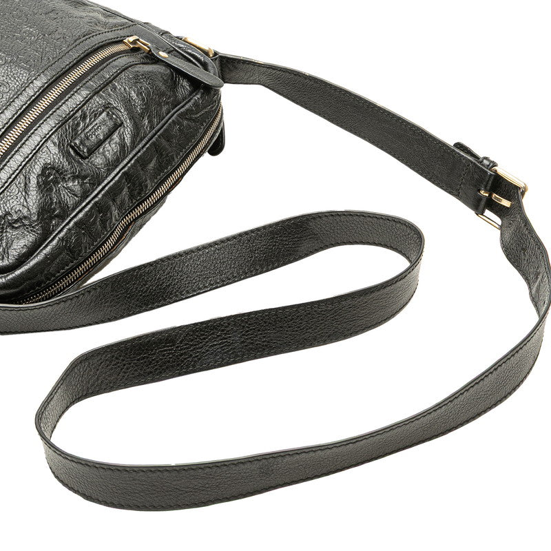 グッチ グッチシマ 斜め掛け ショルダーバッグ 201448 ブラック レザー レディース GUCCI 【中古】