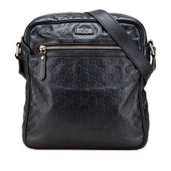 グッチ グッチシマ 斜め掛け ショルダーバッグ 201448 ブラック レザー レディース GUCCI 【中古】