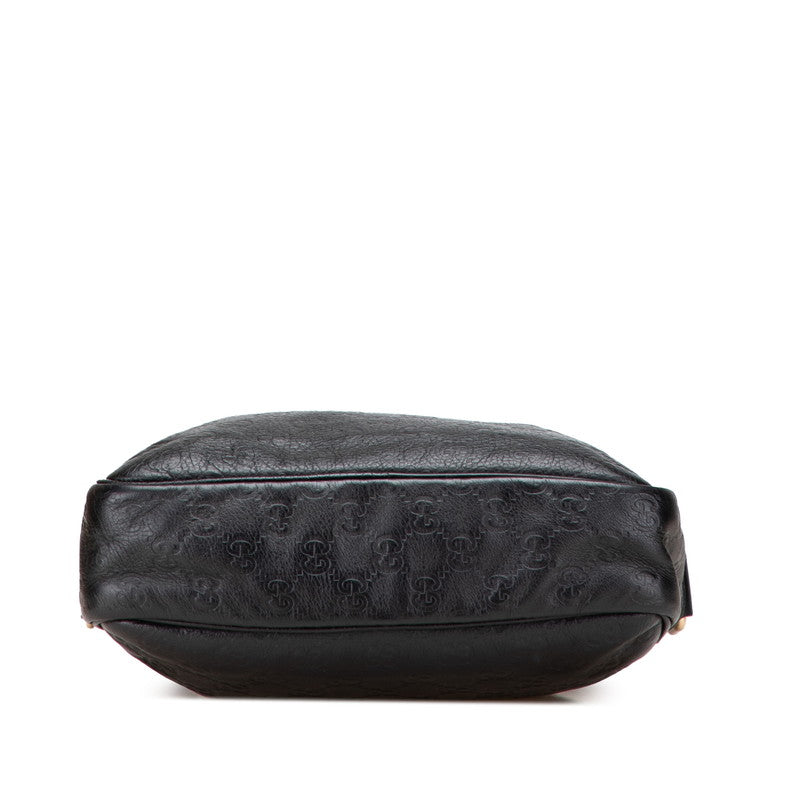 グッチ グッチシマ 斜め掛け ショルダーバッグ 201448 ブラック レザー レディース GUCCI 【中古】