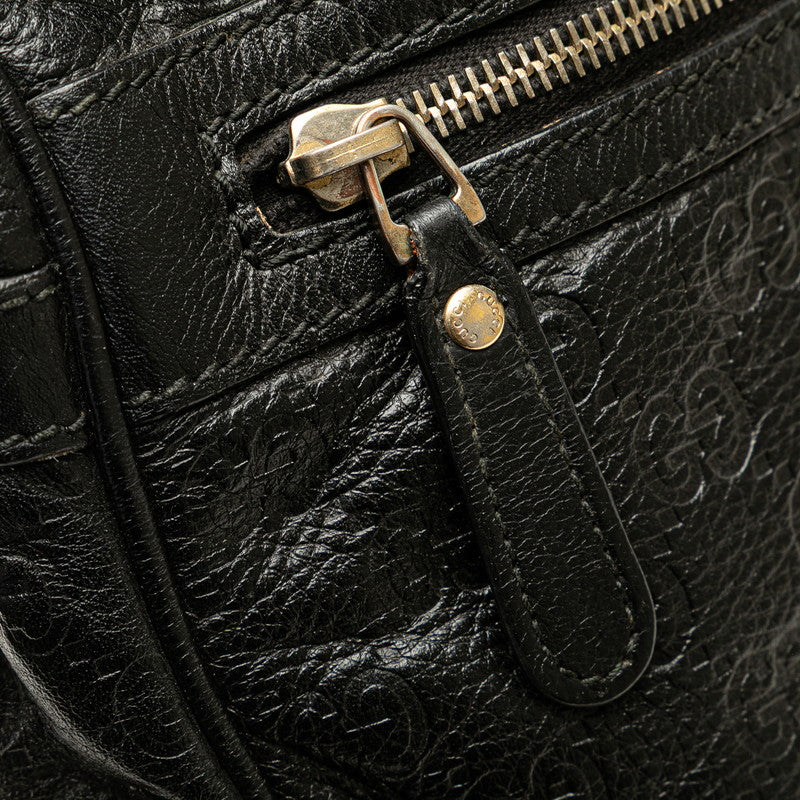 グッチ グッチシマ 斜め掛け ショルダーバッグ 201448 ブラック レザー レディース GUCCI 【中古】