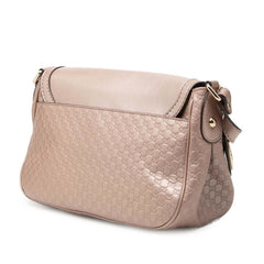 グッチ マイクログッチシマ スーキー GGロゴ 斜め掛け ショルダーバッグ 308452 ピンク レザー レディース GUCCI 【中古】