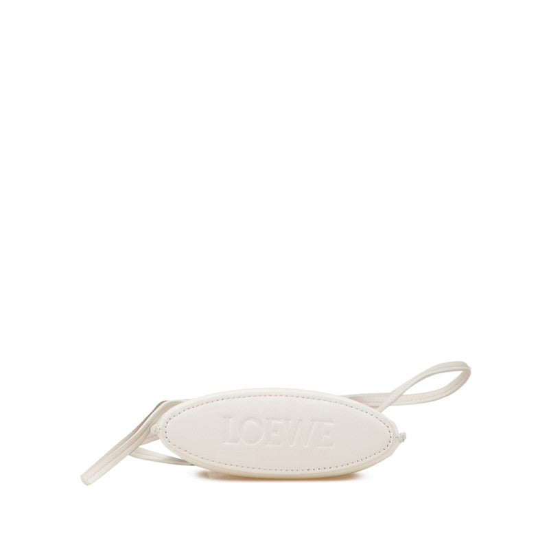 ロエベ アナグラム ダイスポケット 斜め掛け ショルダーバッグ オフホワイト レザー レディース LOEWE 【中古】